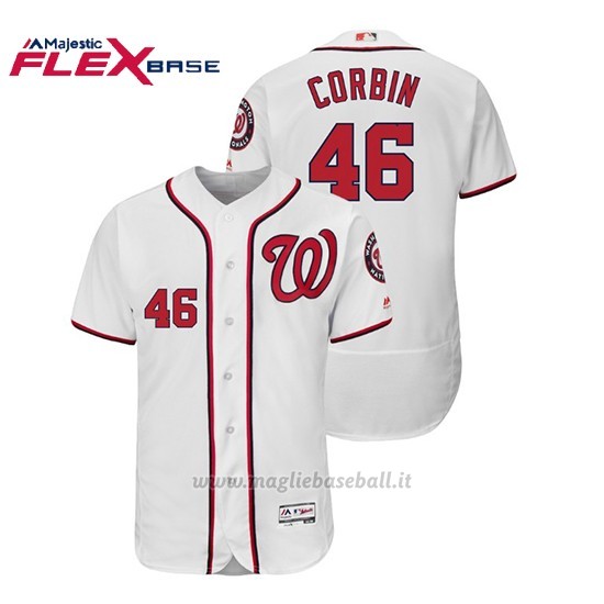 Maglia Baseball Uomo Washington Nationals Patrick Corbin Flex Base Autentico Collezione 1ªBlanco
